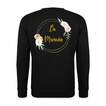 the gold bride and flowers - Unisex Sweatshirt - black - Back - Alina (178cm)