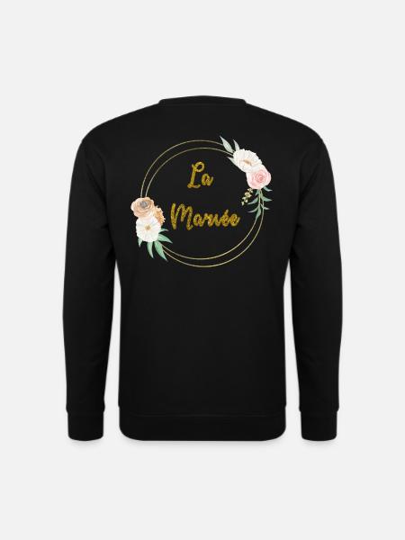the gold bride and flowers - Unisex Sweatshirt - black