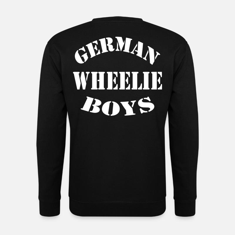 German Wheelie Boys Bike Stunts Design - Unisex Pullover - Schwarz