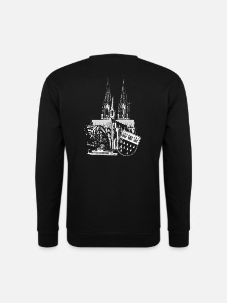 Köln Aufdruck in weiß/grau - Unisex Pullover - Schwarz