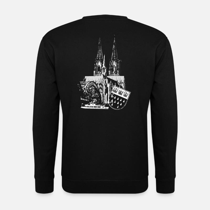 Köln Aufdruck in weiß/grau - Unisex Pullover - Schwarz