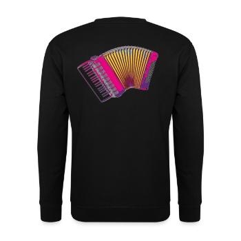 Chic couleur accordéon - Cadeau - Sweat-shirt Unisexe - noir - Dos - Alina (178cm)