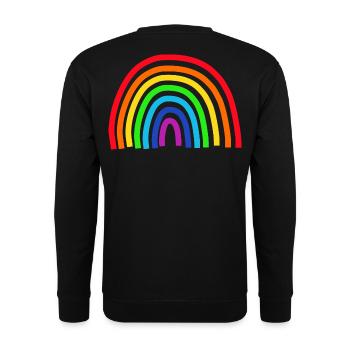 Regenbogen bunt - Unisex Pullover - Schwarz - Hinten - Alina (178cm)