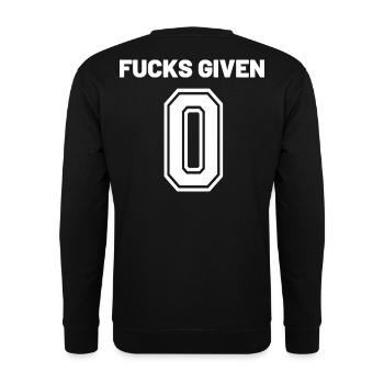 Zero Fucks Given – Bold 0 Logo - Unisex Pullover - Schwarz - Hinten - Alina (178cm)