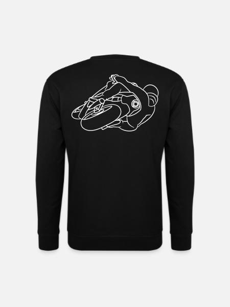Rennmotorrad in Schräglage nach rechts - hell - Unisex Pullover - Schwarz