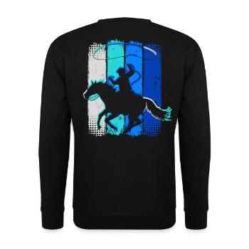Retro Cowboy - Vintage Rider Western - Sweat-shirt Unisexe - noir - Dos - Alina (178cm)