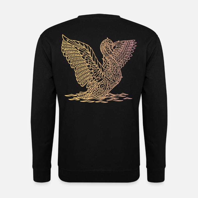 landender Schwan - Unisex Pullover - Schwarz