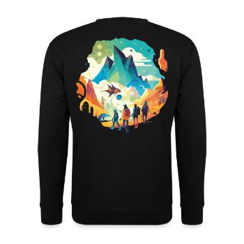 Reise zum Mittelpunkt der Erde - Unisex Pullover - Schwarz - Hinten - Alina (178cm)