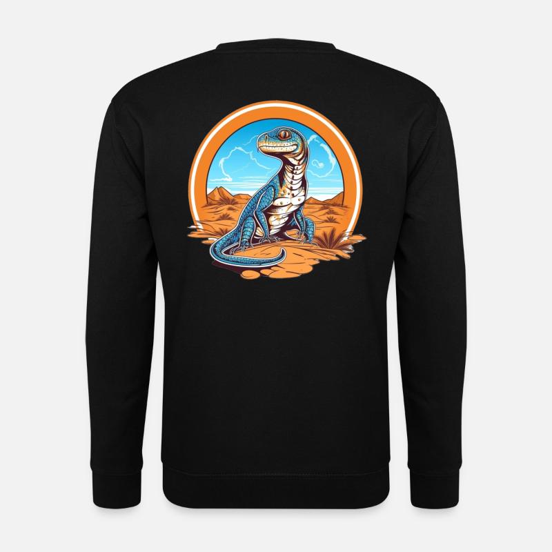 Lizard in Wüstenlandschaft Design - Unisex Pullover - Schwarz