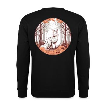 Fox in Autumn Forest Illustration - Unisex Sweatshirt - black - Back - Alina (178cm)