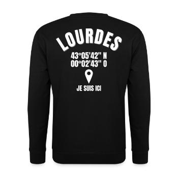 Lourdes, 65286, Sanctuaire Notre-Dame - Sweat-shirt Unisexe - noir - Dos - Alina (178cm)