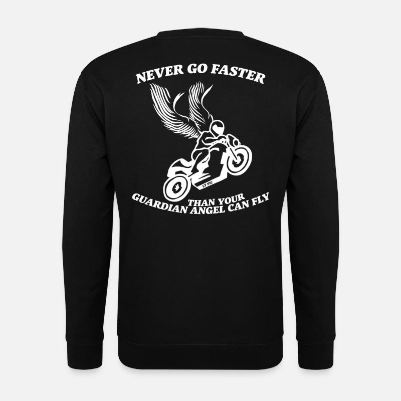 Fahre nie schneller als dein Schutzengel - Unisex Pullover - Schwarz
