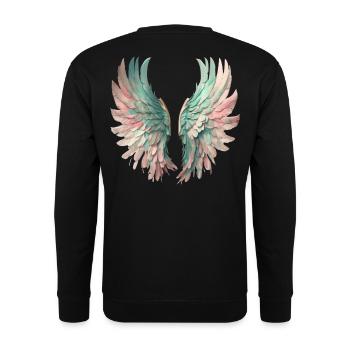 Ethereal Pastel Wings - Unisex Sweatshirt - black - Back - Alina (178cm)