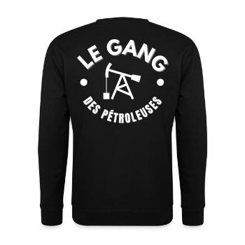 Öl, Bohren, Ölbohrung, Derrick - Unisex Pullover - Schwarz - Hinten - Alina (178cm)