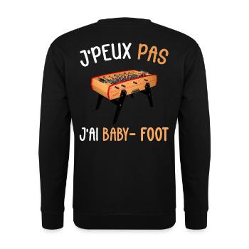 J'peux pas j'ai Baby - Foot - Sweat-shirt Unisexe - noir - Dos - Michal (187cm)