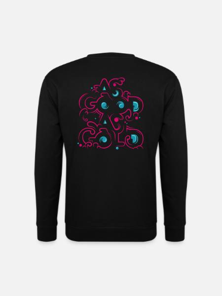 Neon Floral Ornament - Unisex Sweatshirt - black