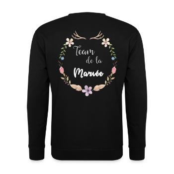 Collection mariage Bohème - Team de la Mariée - Sweat-shirt Unisexe - noir - Dos - Alina (178cm)