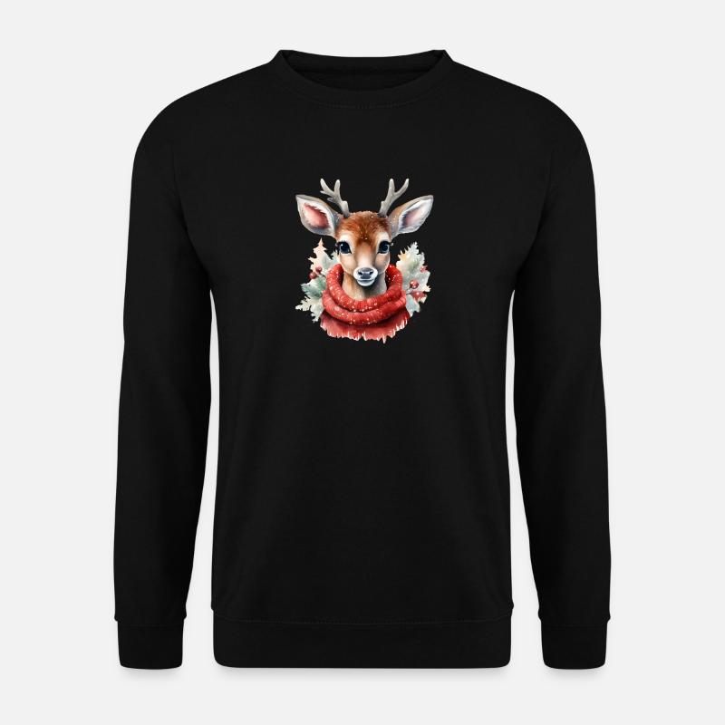 Reh Deer Christmas - Unisex Pullover - Schwarz