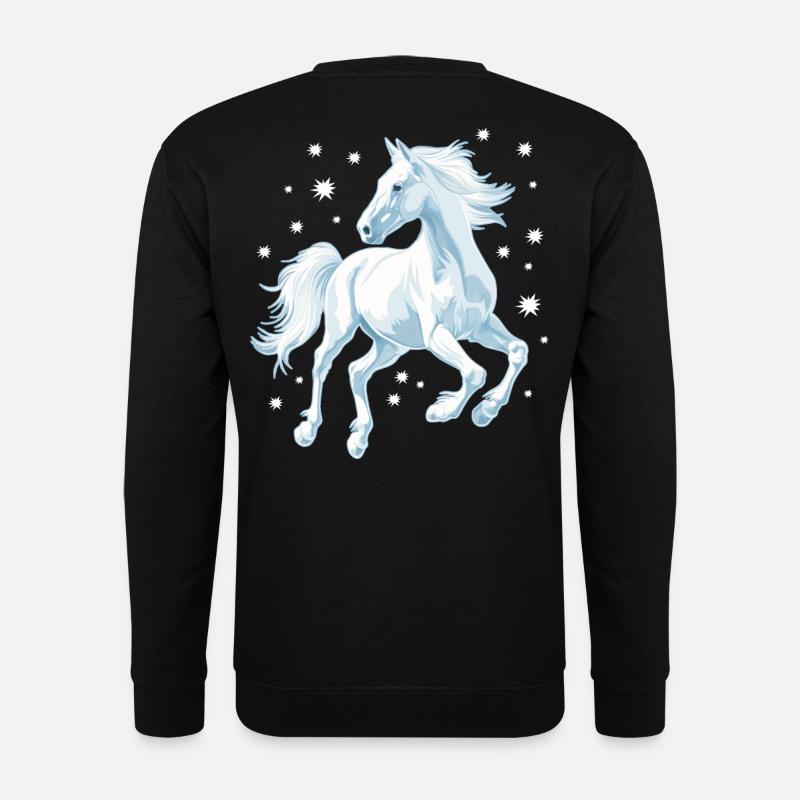 Pferd mit Sternen - Unisex Pullover - Schwarz