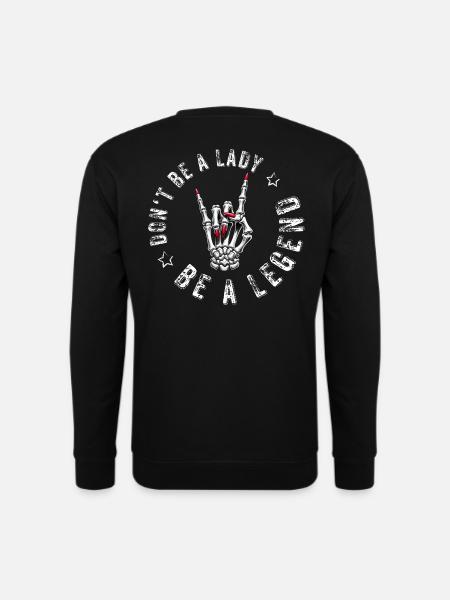 devils horns metal dont be a lady festival spruch - Unisex Pullover - Schwarz
