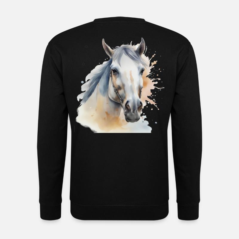 Pferdekopf Pferd Pferde Ross Gaul Hengst - Unisex Pullover - Schwarz
