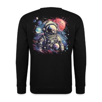 Astronaute cool au look rétro - Sweat-shirt Unisexe - noir - Dos - Alina (178cm)