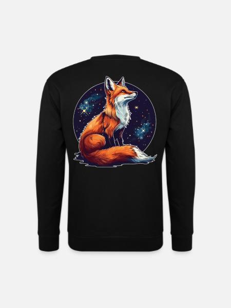 Fuchs mit Sternen - Unisex Pullover - Schwarz