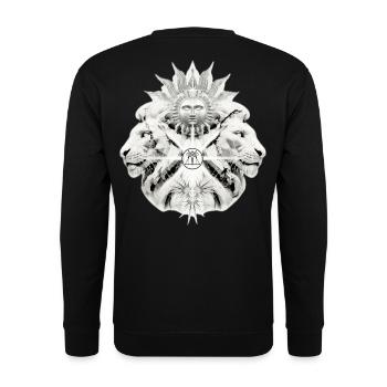 Yvo Tattoo, Lion, Sun, Löwe, Sonne, Tattoo Be You - Unisex Sweatshirt - black - Back - Alina (178cm)