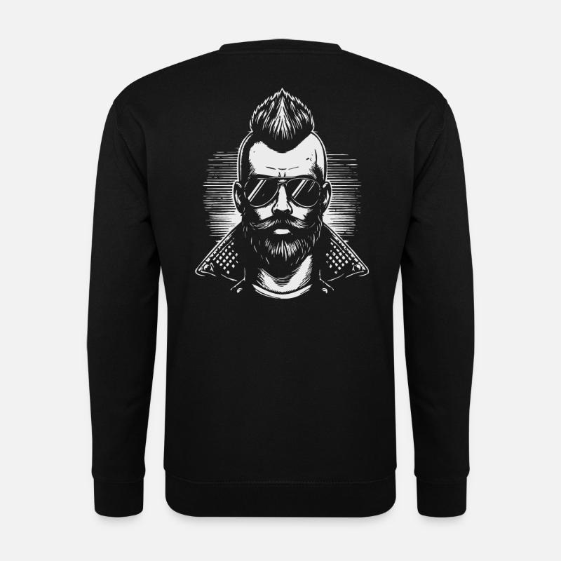 Punk-Rocker mit Sonnenbrille - Unisex Pullover - Schwarz
