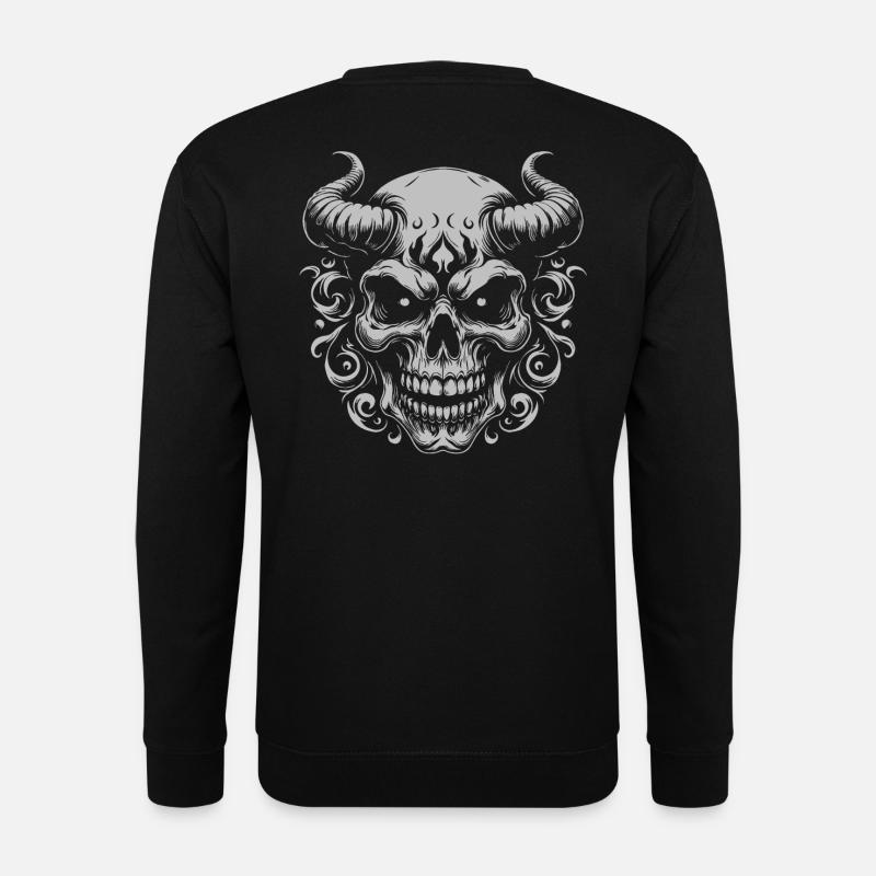 Dämonischer Hornschädel Ornament - Unisex Pullover - Schwarz