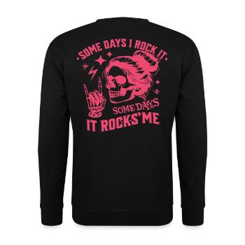 Certains jours je le rocke d’autres jours ça me berce Festival - Sweat-shirt Unisexe - noir - Dos - Alina (178cm)