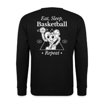 Conception de coeur de basket-ball - Sweat-shirt Unisexe - noir - Dos - Alina (178cm)