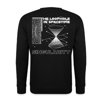 Singularity in the space-time hole - Unisex Sweatshirt - black - Back - Alina (178cm)