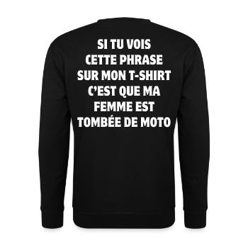 motorcycle, biker, biker, biker humor - Unisex Sweatshirt - black - Back - Alina (178cm)