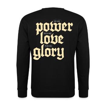 Pouvoir, Amour et Gloire | Noir - Sweat-shirt Unisexe - noir - Dos - Alina (178cm)
