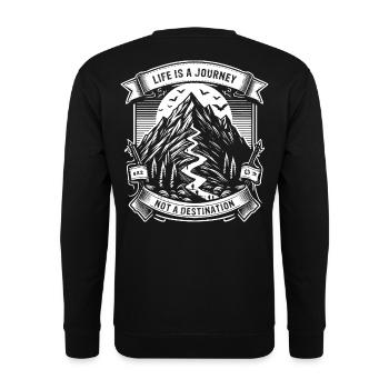Life is a journey not a destination Design - Unisex Sweatshirt - black - Back - Alina (178cm)