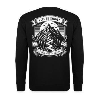 La vie est courte, alors profitez-en au maximum - Sweat-shirt Unisexe - noir - Dos - Alina (178cm)