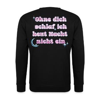 Sans toi - Conception de texte Y2K - Sweat-shirt Unisexe - noir - Dos - Alina (178cm)