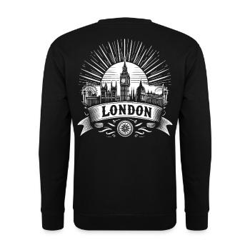 Conception de chemises londoniennes avec Big Ben - Sweat-shirt Unisexe - noir - Dos - Alina (178cm)