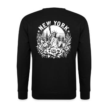 NEW YORK Design with Statue of Liberty - Unisex Sweatshirt - black - Back - Alina (178cm)