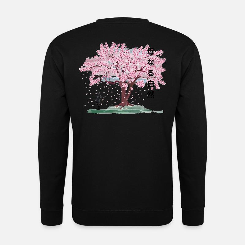 Under the blossoming cherry tree - Unisex Sweatshirt - black