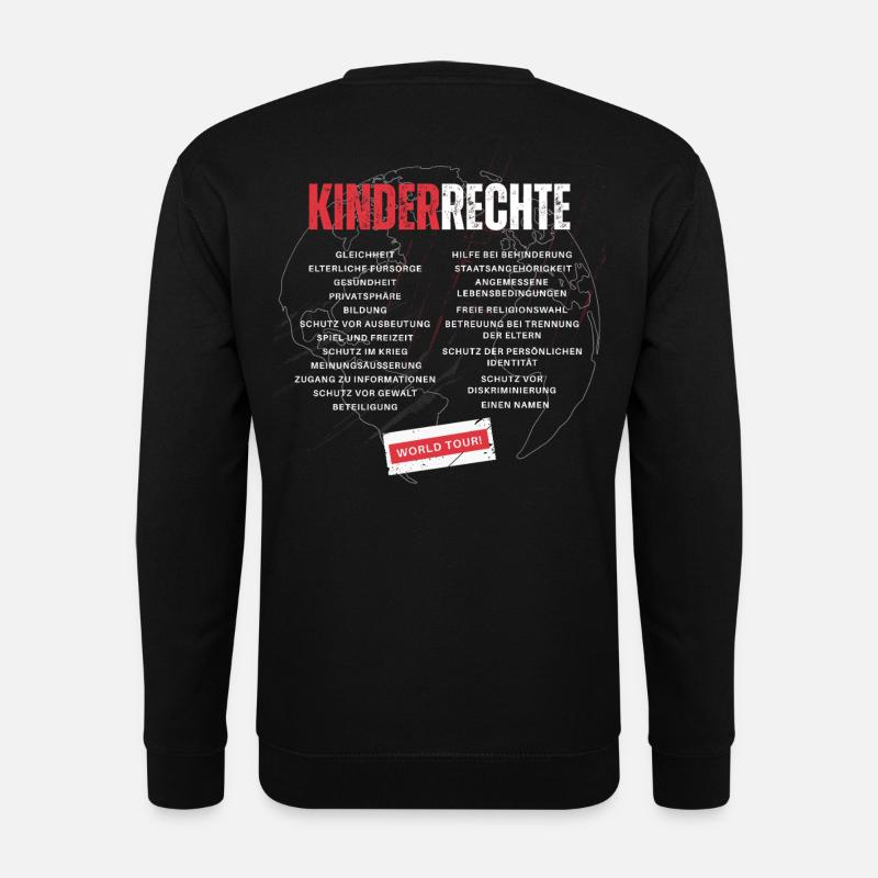 Kinderrechte World Tour – Bandshirt-Stil (Rot) - Unisex Pullover - Schwarz