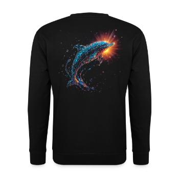 Delfin - Unisex Pullover - Schwarz - Hinten - Michal (187cm)