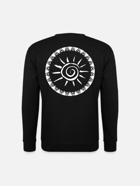 Geometric Sunburst Mandala Design - Unisex Sweatshirt - black