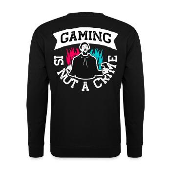 Gaming Not A Crime t-shirt design - Unisex Sweatshirt - black - Back - Alina (178cm)