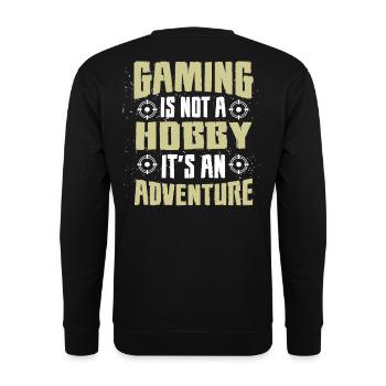 Gaming Hobby Abenteuer Motiv - Unisex Pullover - Schwarz - Hinten - Alina (178cm)