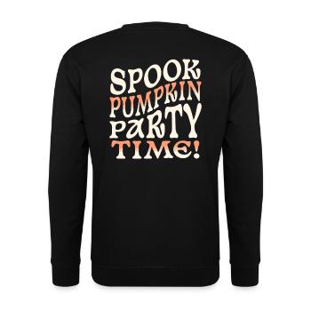 Spooky pumpkin party time - Unisex Sweatshirt - black - Back - Alina (178cm)