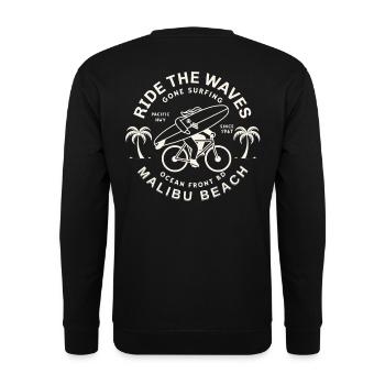 Malibu Surf Vintage Bike Board - Unisex Sweatshirt - black - Back - Michal (187cm)