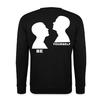 Be Yourself – Minimalistisches Motiv - Unisex Pullover - Schwarz - Hinten - Michal (187cm)