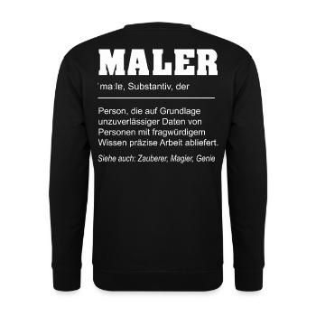 Lustige Definition Maler Beruf - Unisex Pullover - Schwarz - Hinten - Alina (178cm)